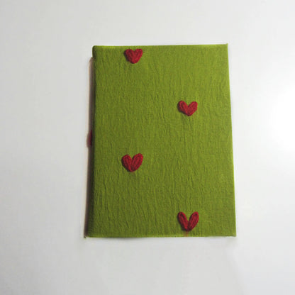 Red hearts hardcover notebook