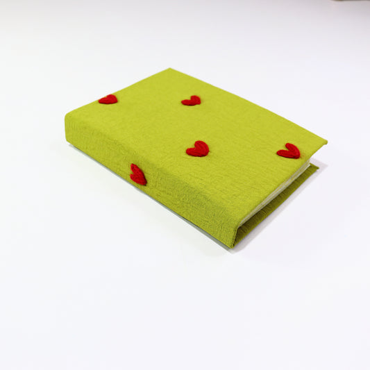 Red hearts hardcover notebook